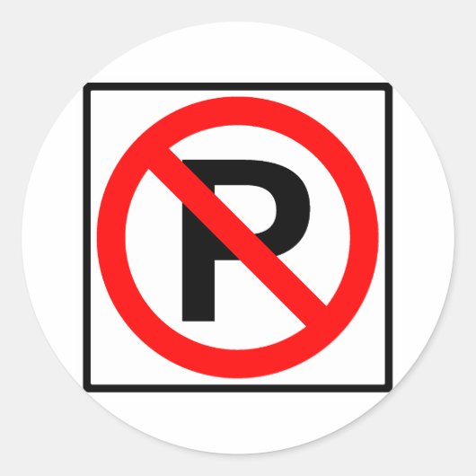 Geen parkeersnelwegteken ronde sticker (Voorkant)