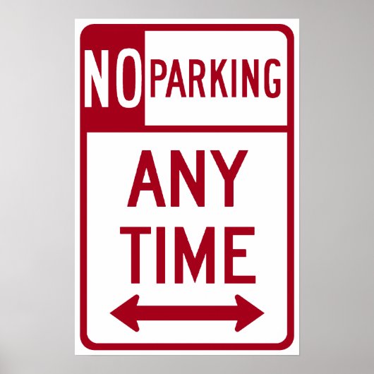 Geen parkeerteken op de weg poster (Voorkant)