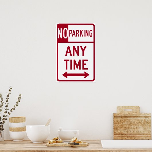 Geen parkeerteken op de weg poster (Keuken)