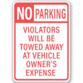 Geen parkeerteken sticker (Voorkant)