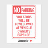 Geen parkeerteken sticker (Vel)