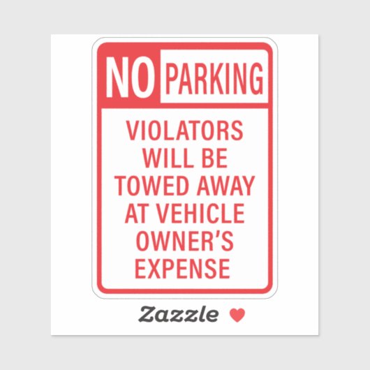 Geen parkeerteken sticker (Vel)