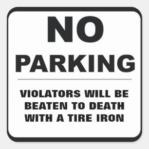 Geen parkeerteken vierkante sticker