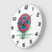 Geen parkeerwegbord rood blauw verkeerssymbool grote klok (Hoek)