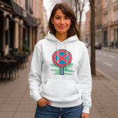 Geen parkeerwegbord rood blauw verkeerssymbool hoodie