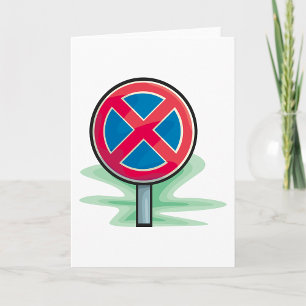 Geen parkeerwegbord rood blauw verkeerssymbool kaart