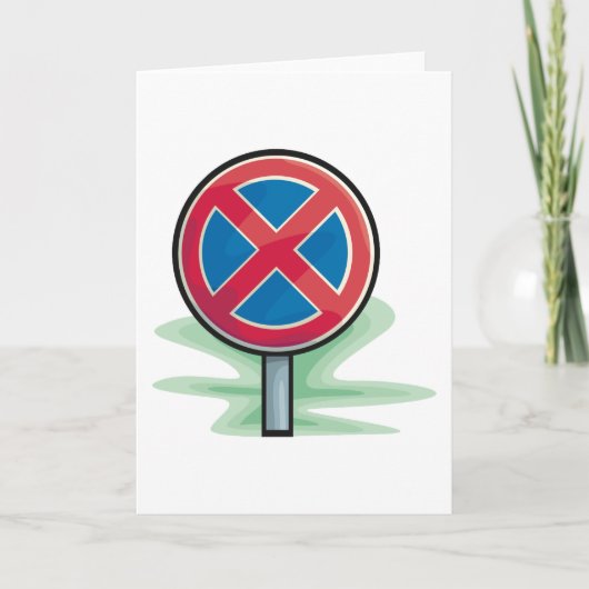 Geen parkeerwegbord rood blauw verkeerssymbool kaart (Voorkant)