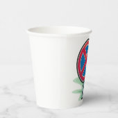 Geen parkeerwegbord rood blauw verkeerssymbool papieren bekers (Rechts)