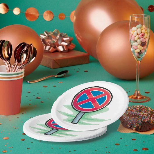 Geen parkeerwegbord rood blauw verkeerssymbool papieren bordje