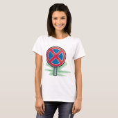 Geen parkeerwegbord rood blauw verkeerssymbool t-shirt (Voorkant volledig)