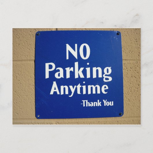 Geen parkeren bedankt briefkaart (Voorkant)