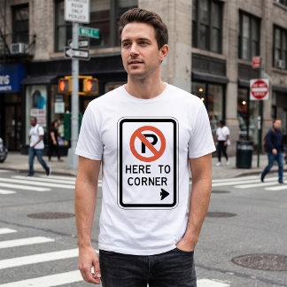 Geen parkeren tot hoek Heren T-Shirt