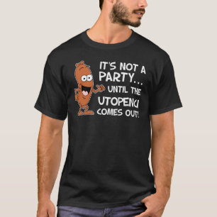Geen partij tot Utopenci uit Tsjechische worst kom T-shirt
