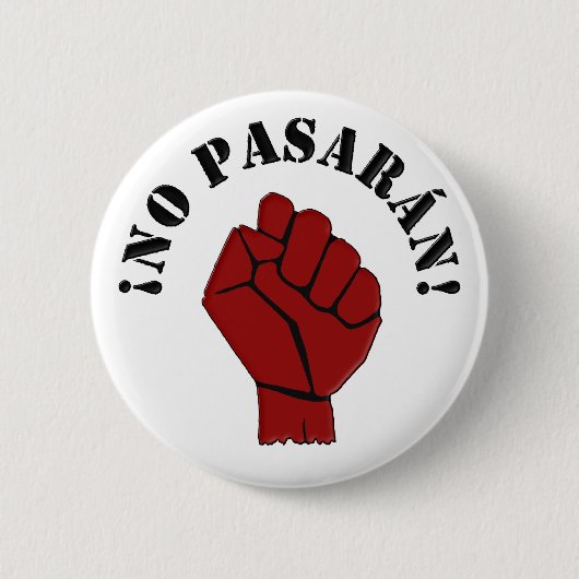 GEEN PASARAN RONDE BUTTON 5,7 CM (Voorkant)