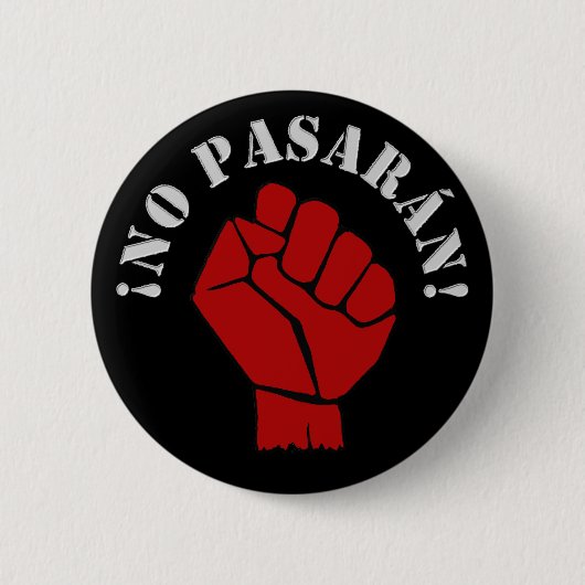 GEEN PASARAN RONDE BUTTON 5,7 CM (Voorkant)