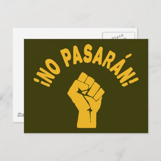 Geen Pasaran - zij gaan niet over Briefkaart (Voorkant / Achterkant)