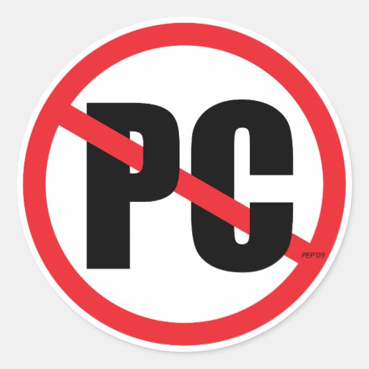Geen pc ronde sticker (Voorkant)