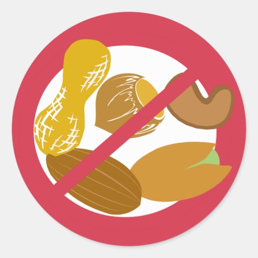 Geen Peanuts of Nuts Food Allergie Alert Stickers (Voorkant)