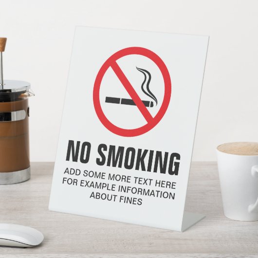 Geen pedestinum roken met aangepaste tekst reclamebord met voetstuk (Insitu)