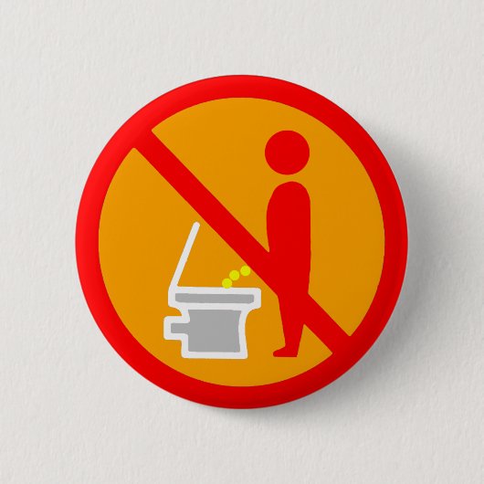 GEEN PEE TOILET ROAD SIGN RONDE BUTTON 5,7 CM (Voorkant)