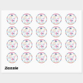 Geen Peeking Bright Glitter Stripe Kleurrijke Cade Ronde Sticker (Vel)
