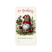 Geen Peeking Holiday Christmas Gnome Stickers (Voorkant)