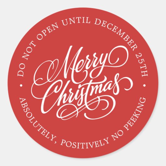 Geen Peeking Holiday Gift Sticker (Voorkant)