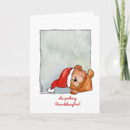 Geen Peeking kleindochter - Kerst Waterverf Feestdagen Kaart
