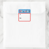 Geen Peeking Schattigee grillige Kinder kerstcadea Vierkante Sticker (Tas)