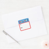 Geen Peeking Schattigee grillige Kinder kerstcadea Vierkante Sticker (Envelop)