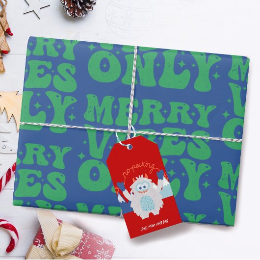 Geen Peeking Schattigee Kinder Kerst Cadeaulabel