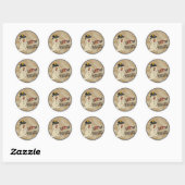 Geen Peeking Snowman Ronde Sticker (Vel)