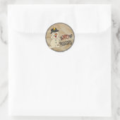 Geen Peeking Snowman Ronde Sticker (Tas)