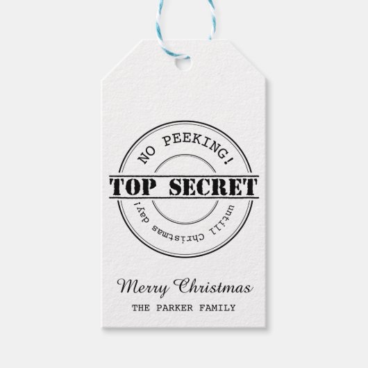 Geen Peeking top geheim kerstcadeau label Cadeaulabel (Voorkant)
