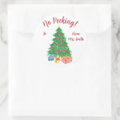 Geen Peking. kerstboom met cadeaus Ronde Sticker (Tas)