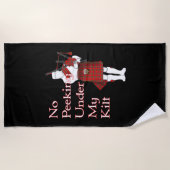 Geen peking onder mijn kilt Funny Scottish Strandlaken (Voorkant)