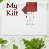 Geen peking onder mijn kilt Funny Scottish Theedoek (Gevouwen)