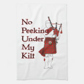 Geen peking onder mijn kilt Funny Scottish Theedoek (Verticaal)