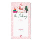 Geen Peking Roze Kerst Santa Schaatsen Fa La Etiket (Voorkant)