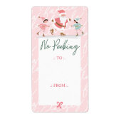 Geen Peking Roze Santa & Elfen Schaatsen Fa La Etiket (Voorkant)