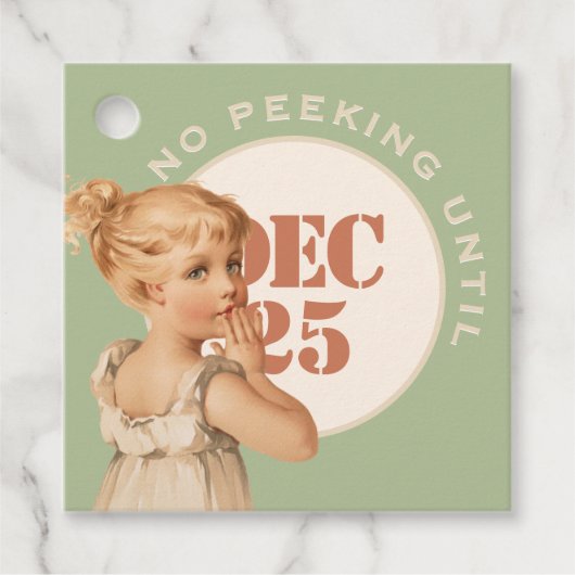 Geen peking tot Kerstmis of  meisje van Birthday Bedankjes Labels (Voorkant)