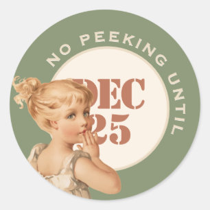 Geen peking tot Kerstmis of  meisje van Birthday Ronde Sticker