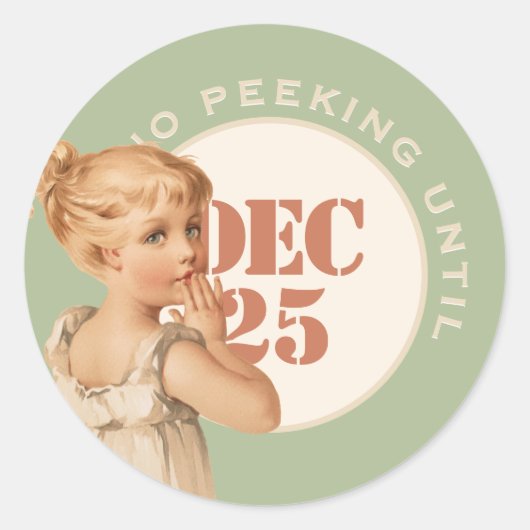 Geen peking tot Kerstmis of  meisje van Birthday Ronde Sticker (Voorkant)