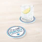 GEEN PERFECT onderzetter - blauw (Zijkant)