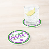 GEEN PERFECT onderzetter - groen / paars (Zijkant)