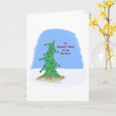 Geen perfecte kerstboomgedecorreerde kaart (Gele Bloem)