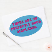 Geen perfecte vliegtuigticker ovale sticker (Envelop)