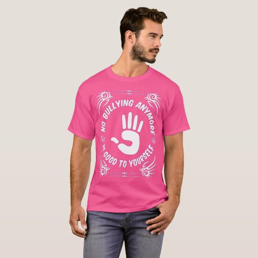 Geen pesten meer T-shirt (Voorkant volledig)