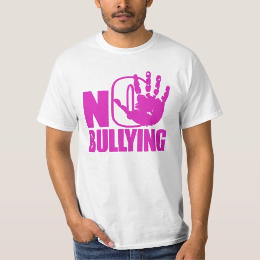 Geen pesten, stop met pesten roze T-shirts (Voorkant)