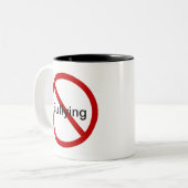 Geen pesten tweekleurige koffiemok (Voorkant links)